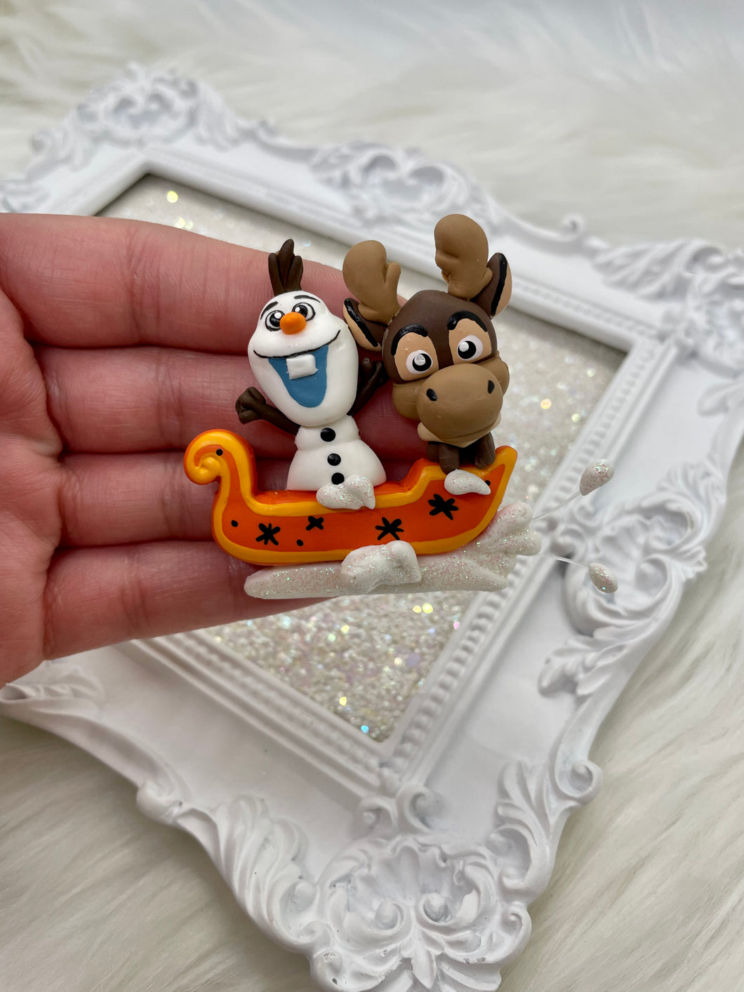 Snowman and deer