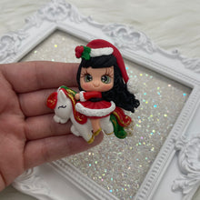 Load image into Gallery viewer, Santa girl riding horse
